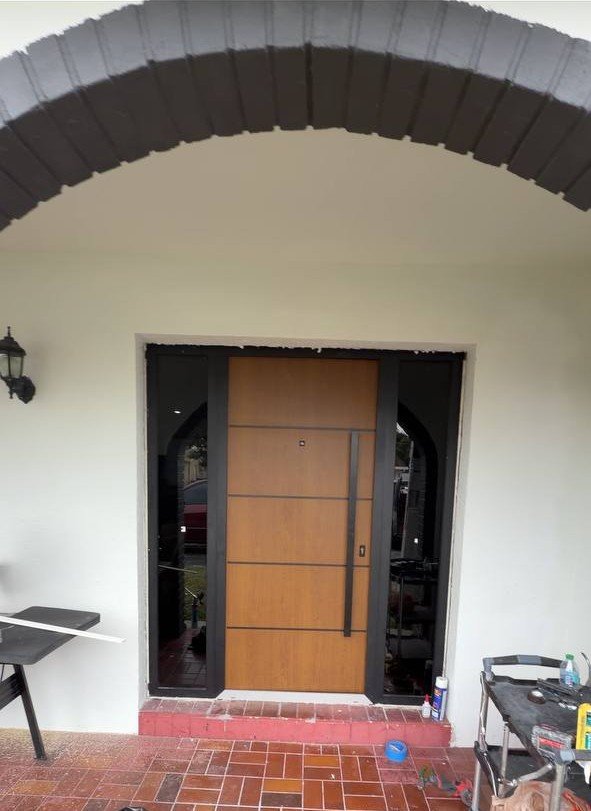 Entry door area after replacement